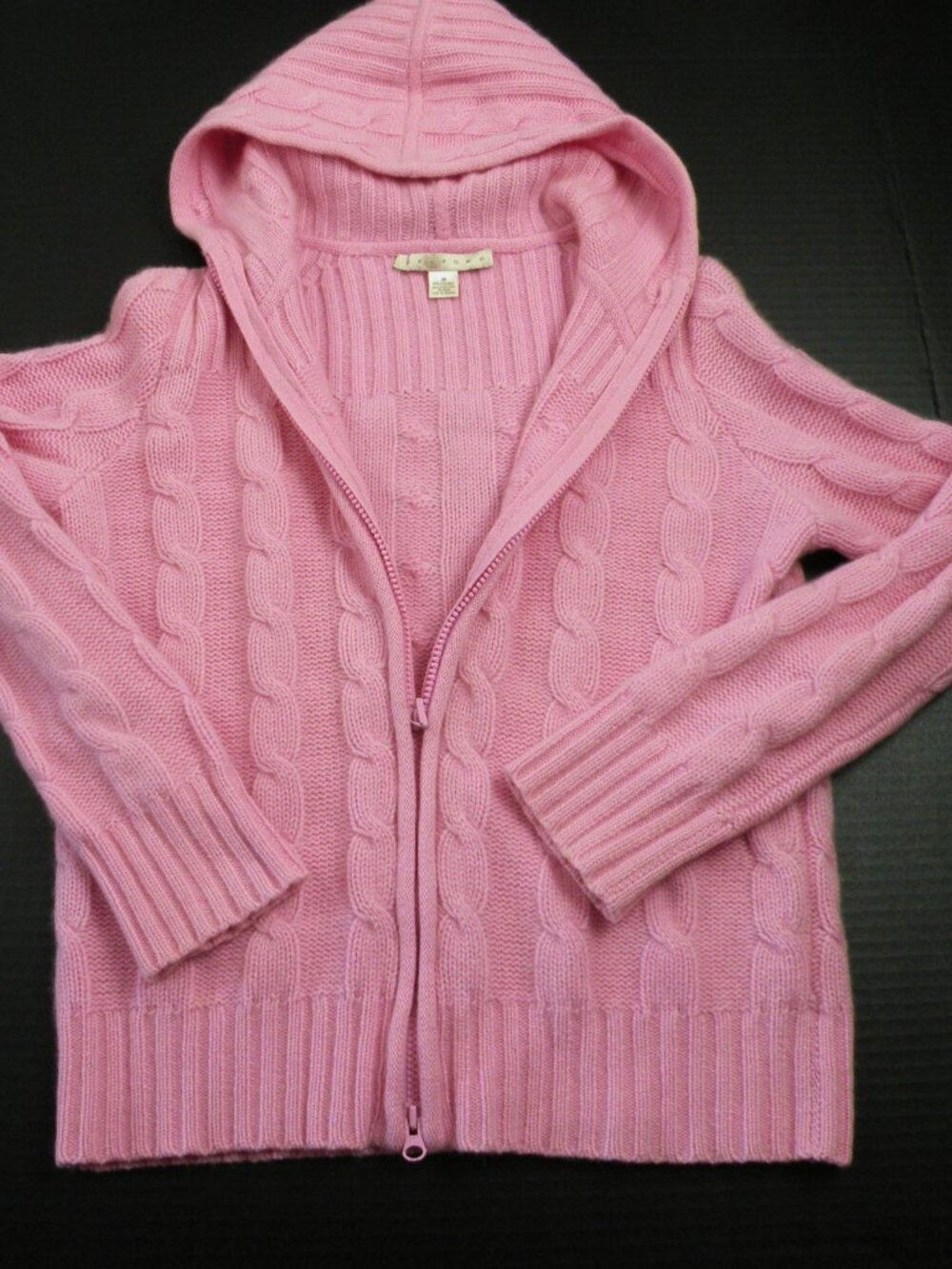 Belford 100% Cashmere Cable Knit Hoodie Sweater M